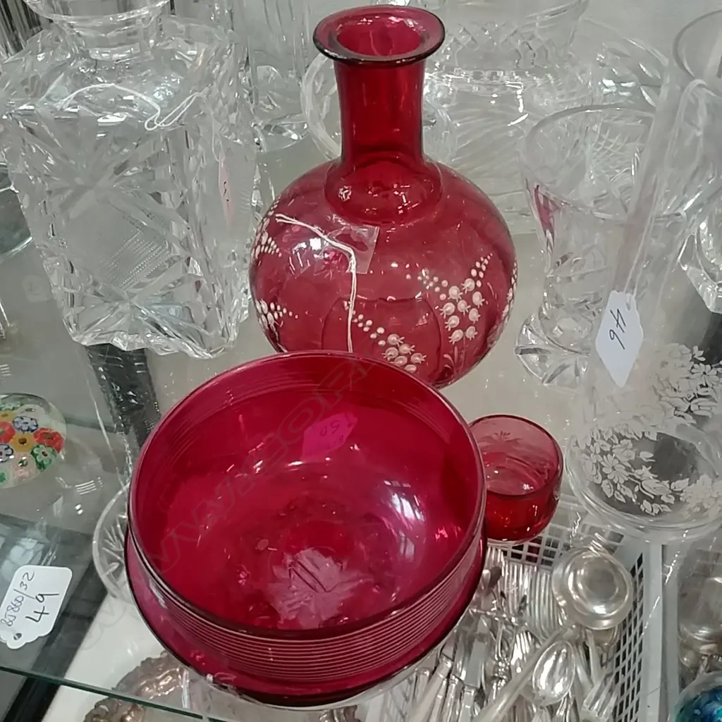 4 PCS CRANBERRY GLASS Image 1++