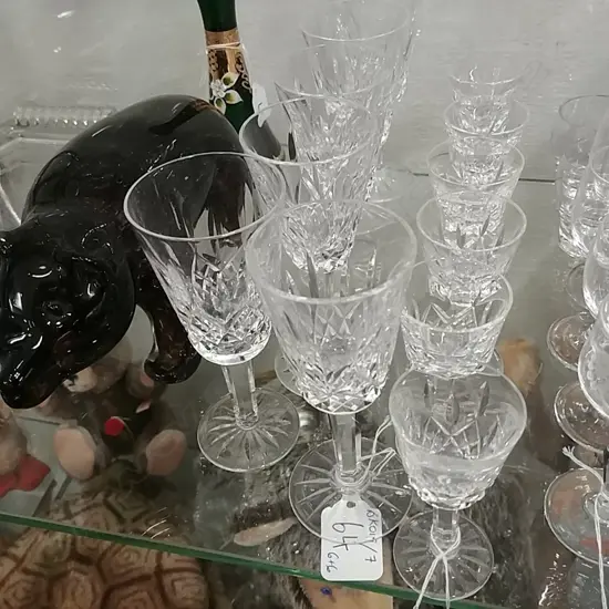 6 WATERFORD PORT & 6 WATERFORD LIQUEUR GLASSES