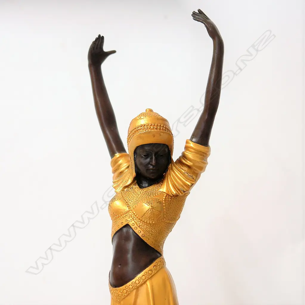 An Art Deco style bronze woman dancer after D. Chiparus Image 1++
