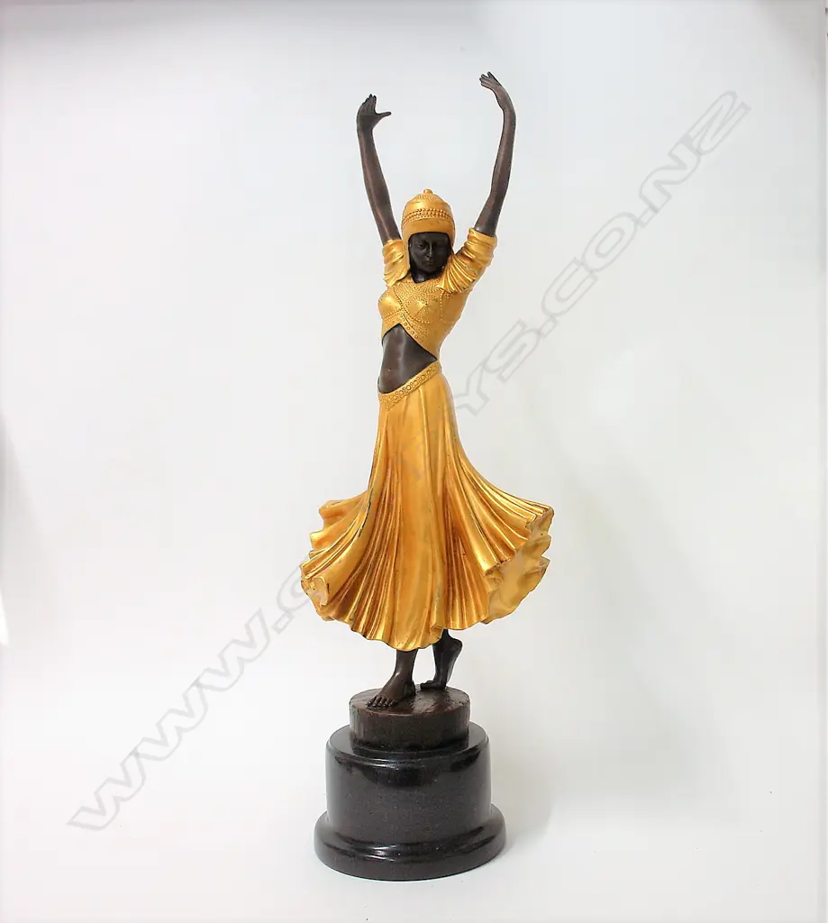 An Art Deco style bronze woman dancer after D. Chiparus Image 1++