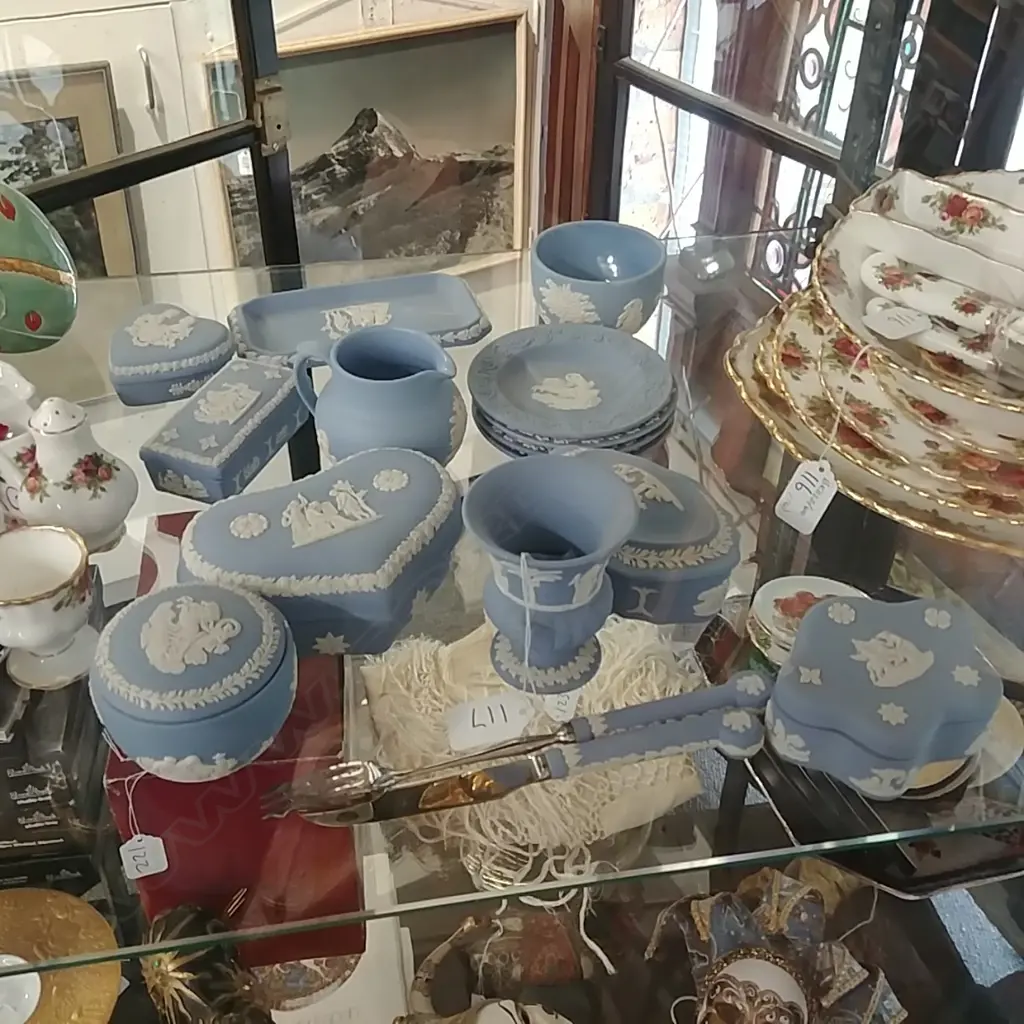 LARGE COLLECTION OF W/WOOD JASPER WARE Image 1++