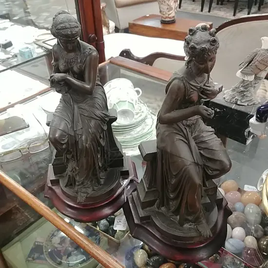PR SPELTER FIGURINES (WOOD BASE)
