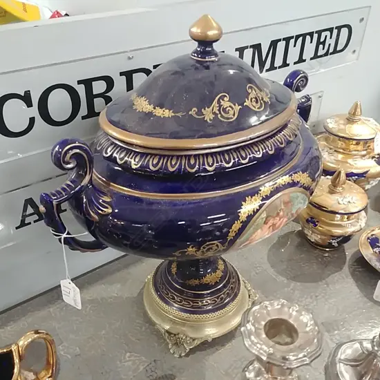 LIMOGES STYLE LIDDED URN A/F