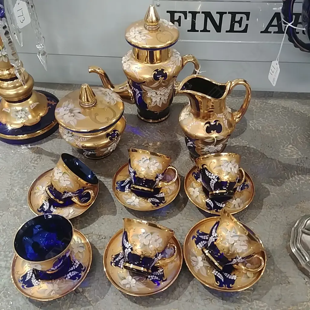 GILDED VENETIAN GLASS COFFEE SET Image 1++
