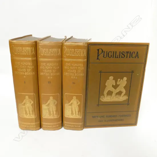 Three volumes of Pugilistica '144 Years of British Boxing'