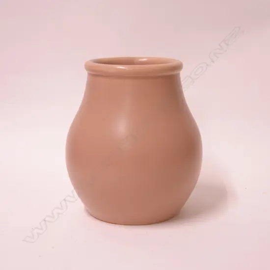 A rare attributed Crown Lynn brown glaze hand potted vase