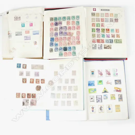 4 OLDER STAMP ALBUMS & STAMPS-CANADA ETC
