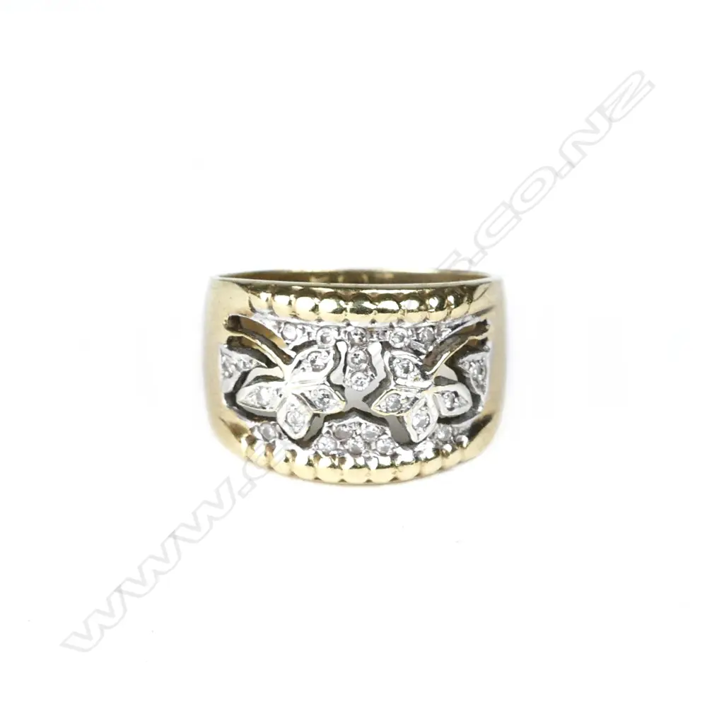 A 9ct. gold and diamond ring Image 1++