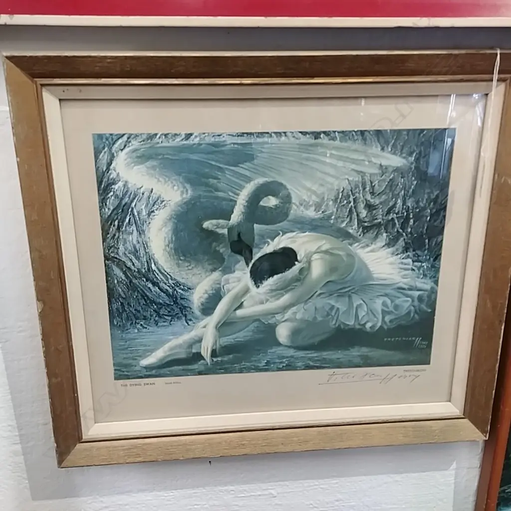 TRETCHIKOFF-VINTAGE PRINT-THE DYING SWAN-SGD Image 1++