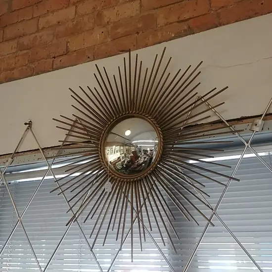 METAL SUNBURST MIRROR CHATY VALLAURIS 1960'S STYLE