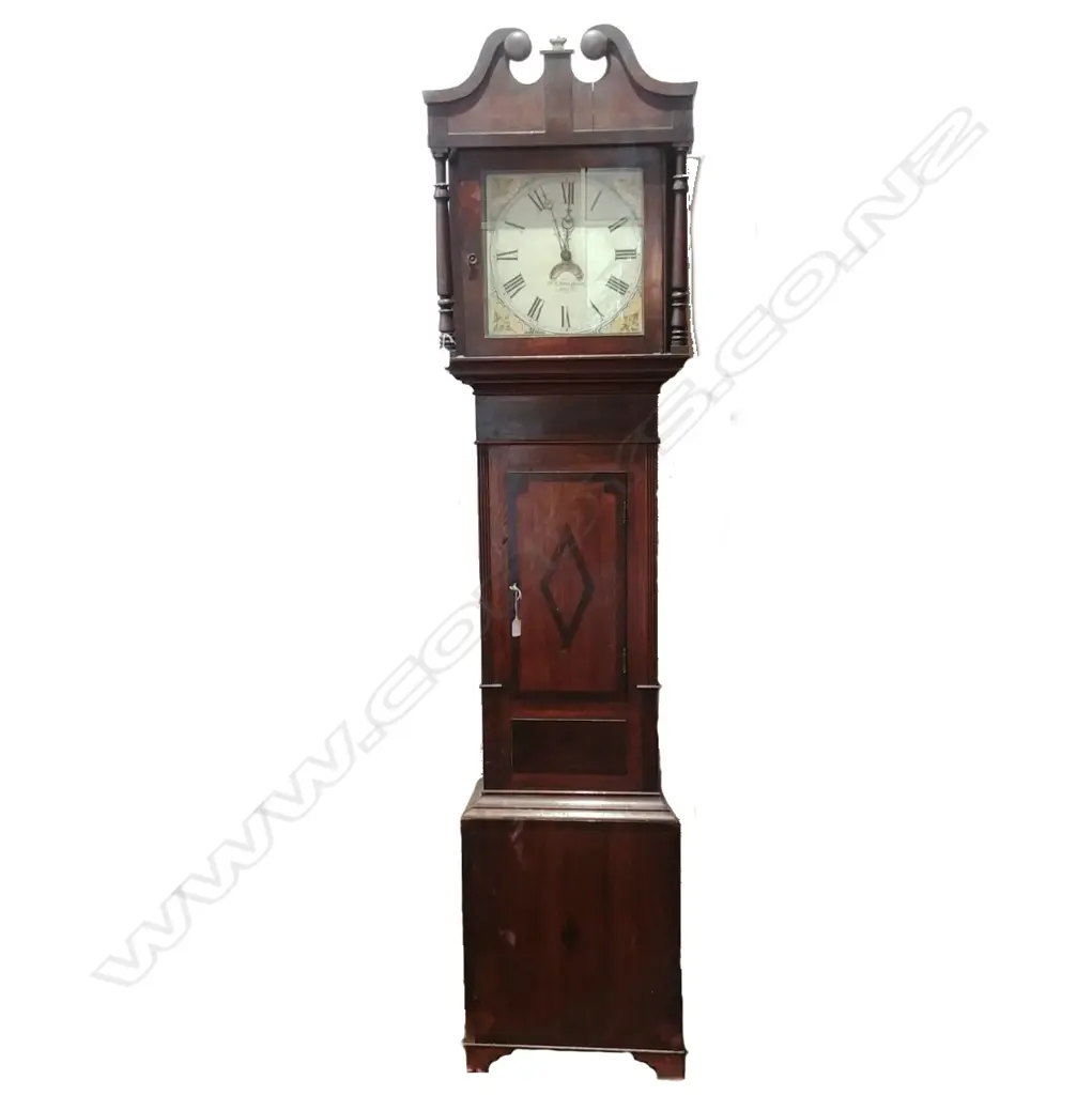 A Victorian oak and mahogany long case clock Image 1++