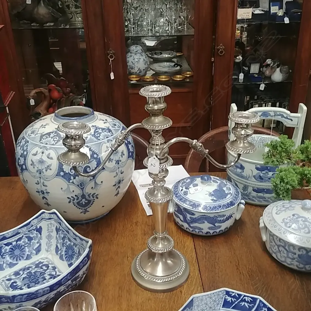 PAIR OF SILVER PLATE CANDELABRA Image 1++