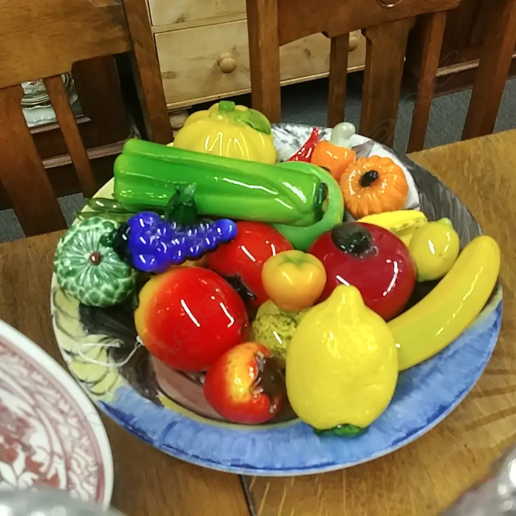 PLATTER WITH ASST GLASS FRUIT Image 1++