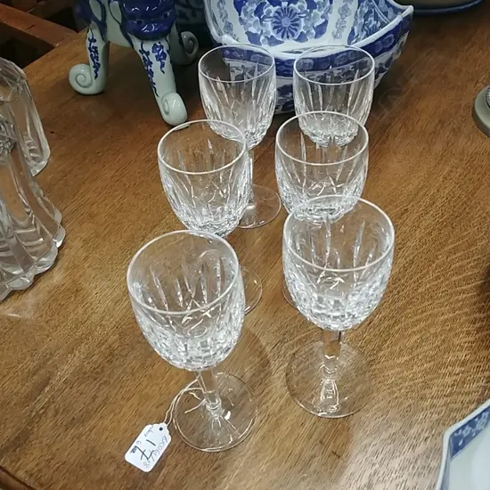 6 WATERFORD WINE GLASSES 
