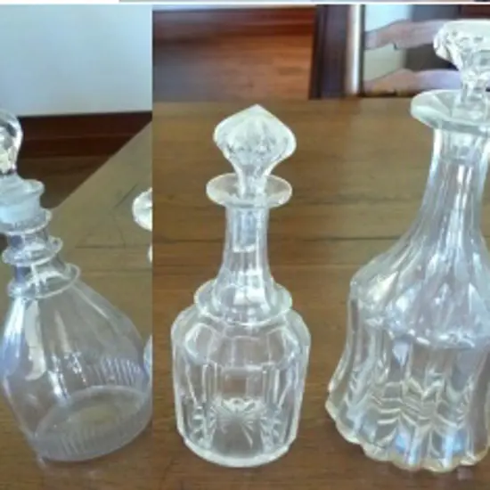 3 CUT CRYSTAL DECANTERS