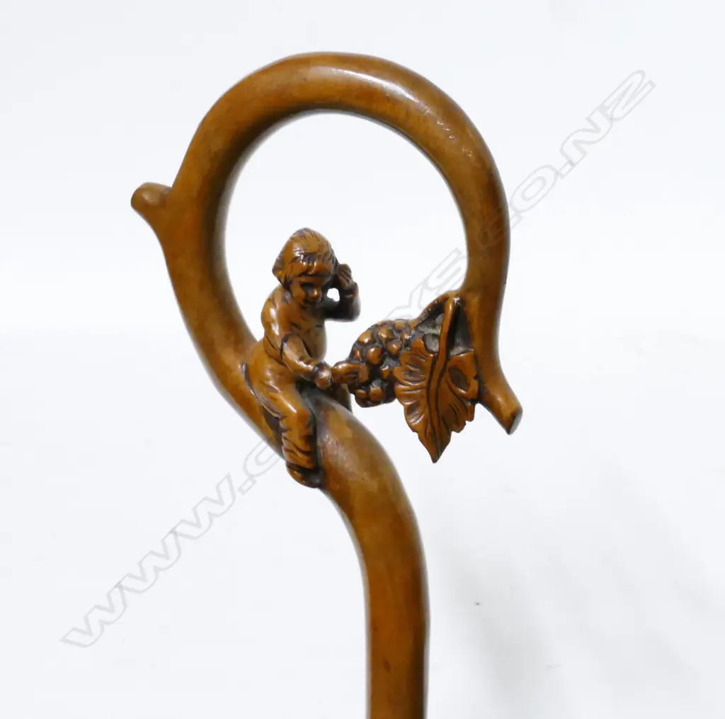A European fruitwood handled walking cane Image 1++