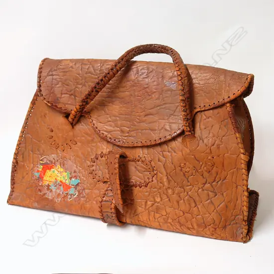 VINTAGE ELEPHANT HIDE TRAVEL BAG