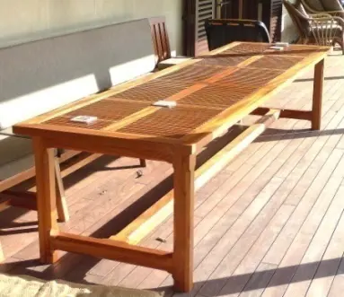 SAPELE SEFTON POWRIE OUTDOOR REFECTORY TABLE Image 1++