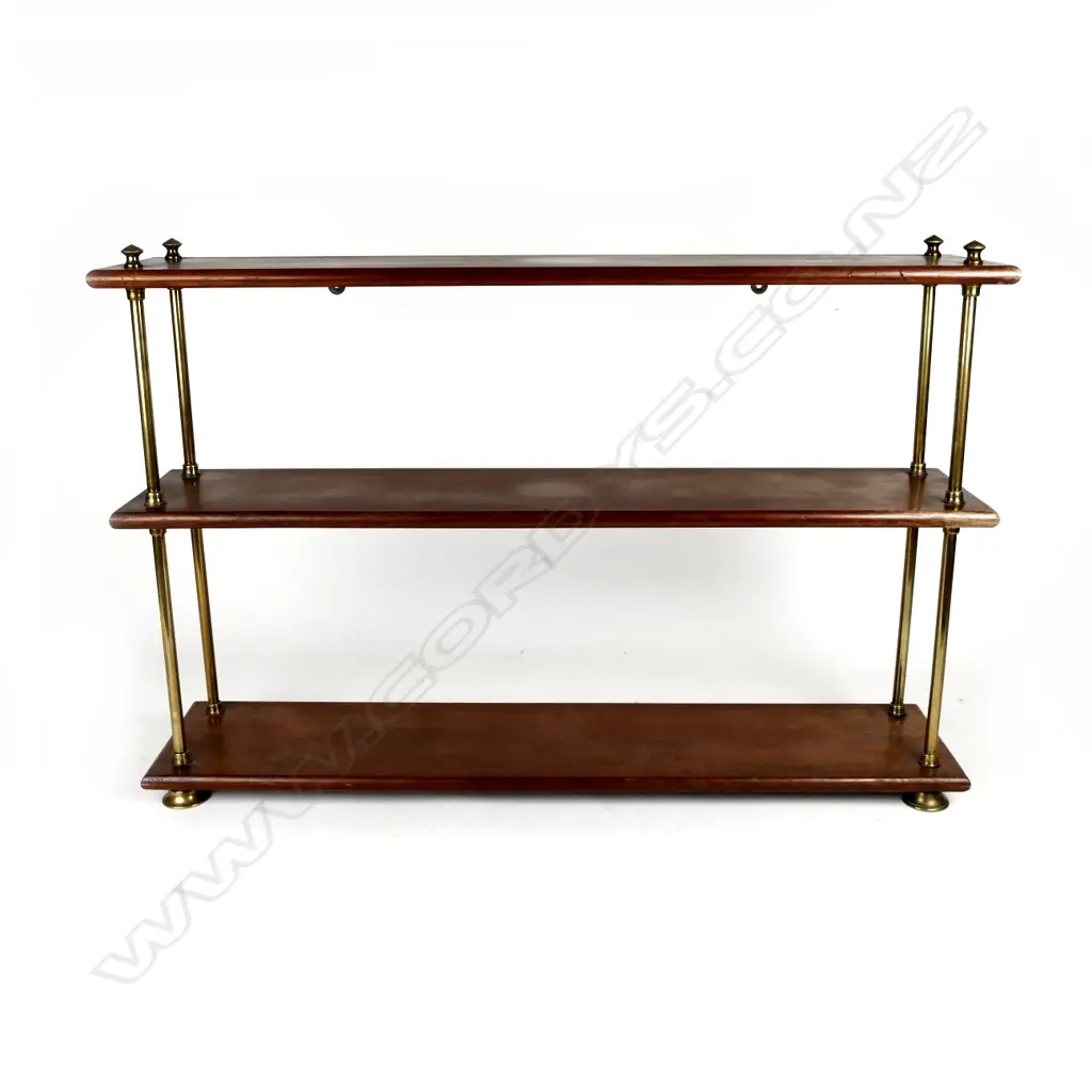 BRASS AND WOOD SHELVES Image 1++