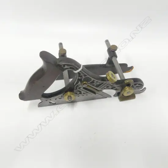 Stanley No. 41 Cast Iron Moulding Plane, with one depth guage. Faintly stamped with Millers Patent 1870 stamp to handle. Small chip on handle. L.250mm