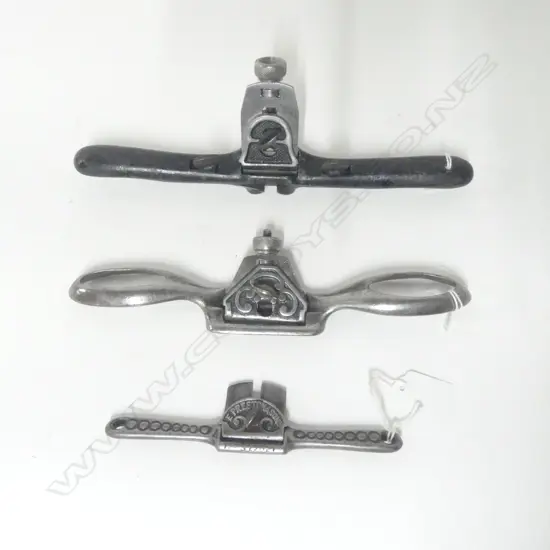 E Preston & Sons Patented Bevel Scraper; No. 322021 Spoke Shave and smaller Spoke Shave (3)