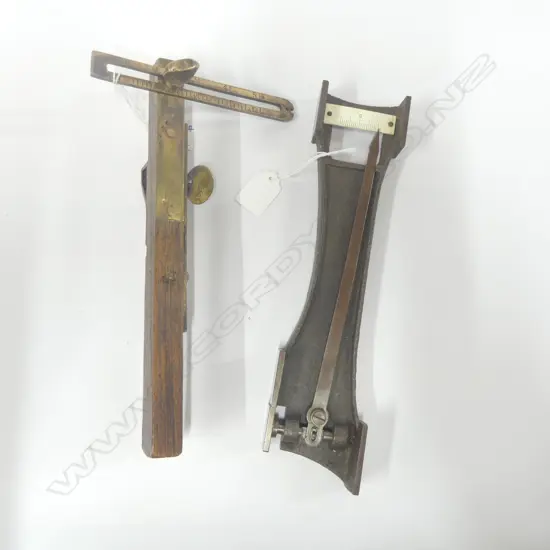 Wadkin Buzzer Blade Setter, and a brass & wood gauge (2)