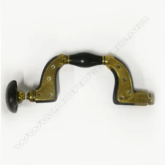 Marples, Ebony & Brass Ultimatum Framed Brace, made in Sheffield, England. (mushroom chipped). H335mm