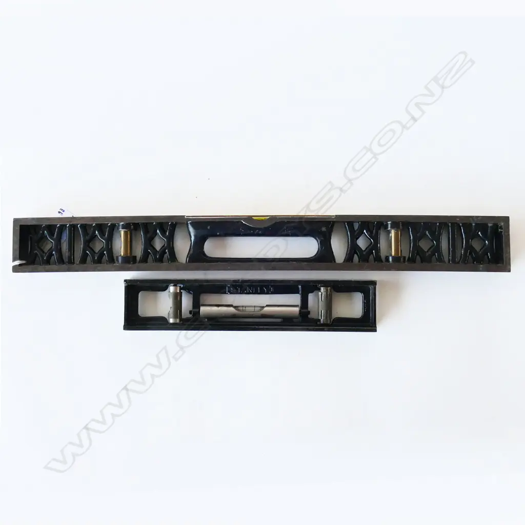 Stanley 9" Solid Steel Engineers Level and Rabone & Sons Cast Iron Engineers Level. L.450mm. (2) Image 1++
