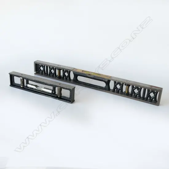 Stanley 9" Solid Steel Engineers Level and Rabone & Sons Cast Iron Engineers Level. L.450mm. (2)