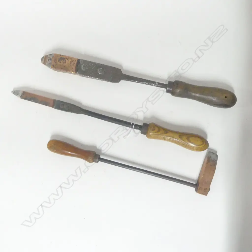Unknown Maker, Three Soldering Irons. Longest 420mm  (3) Image 1++