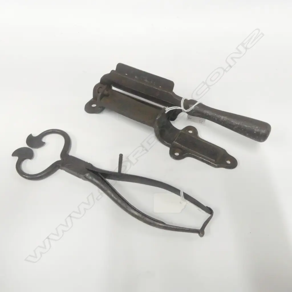 Unknown Tabacco Cutter, L.230mm and Pair of Sugar Nippers, L.245mm Image 1++