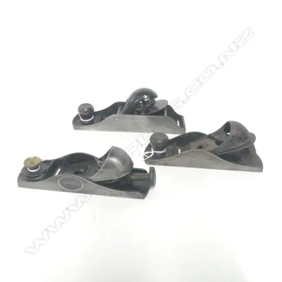 Stanley No. 130 Block Plane; Stanley No. 220 Adjustable Block Plane and Unknown Block Plane (3)