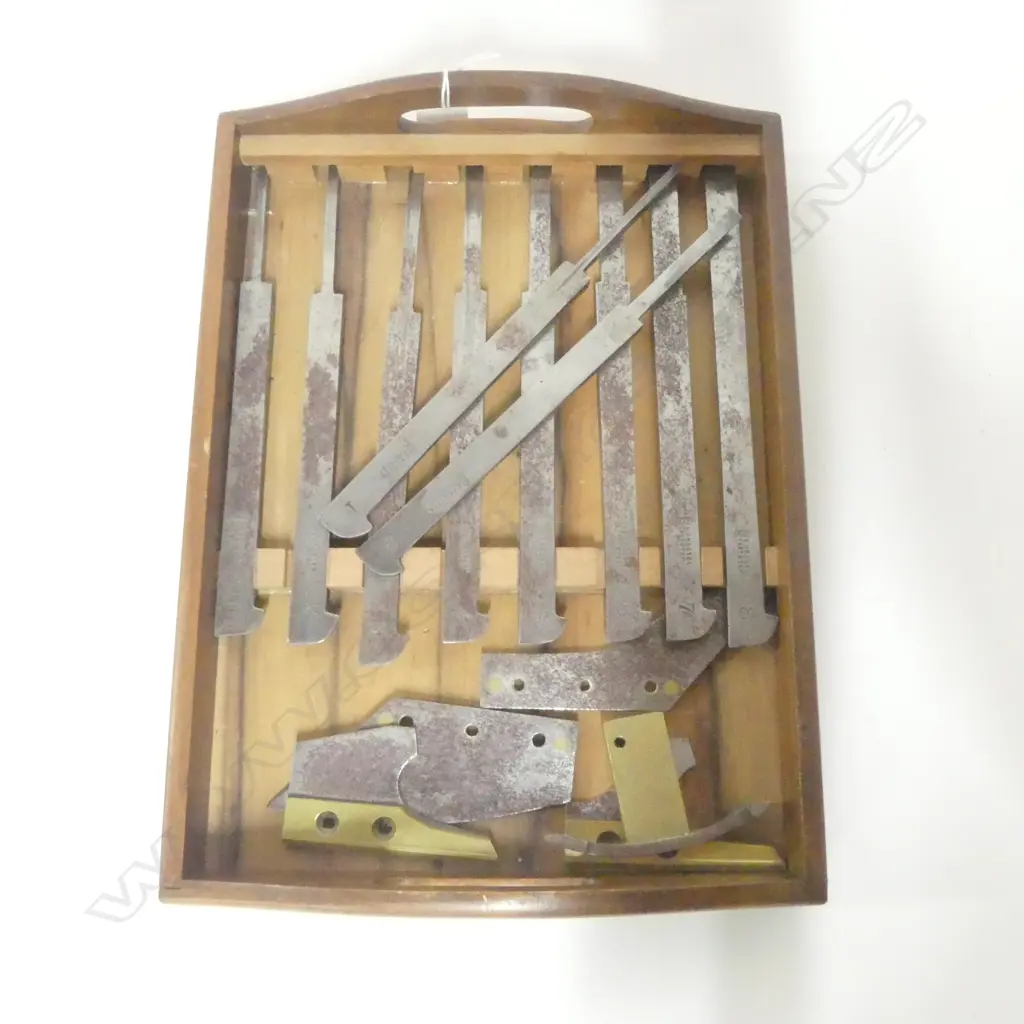 Preston Wood box of Plough Plane Cutters for Plough planes Image 1++
