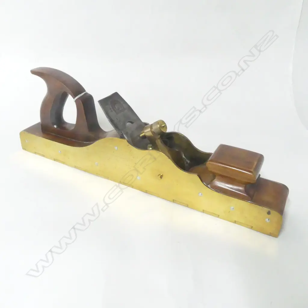 Unknown 18 Inch Dovetailed Brass and Rosewood Infill Panel Plane. L.460mm Image 1++