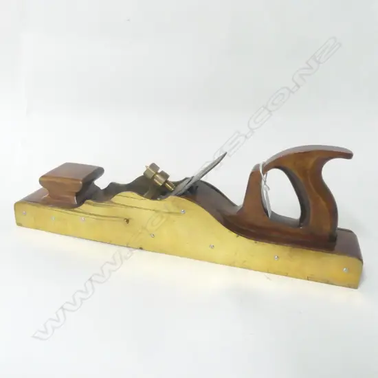 Unknown 18 Inch Dovetailed Brass and Rosewood Infill Panel Plane. L.460mm