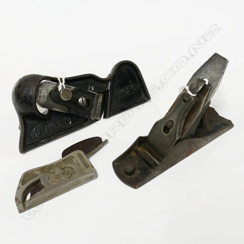 Stanley No. 95 Edge Trimming Block Plane; Preston No. 1366 Bullnose Rabbet Shoulder Plane and Unknown Small Plane (3) Image 1++