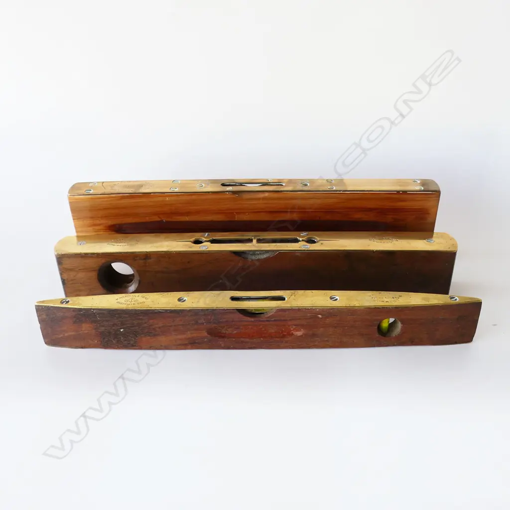 Lovatt; Rabone; and Marples 12" brass capped levels. (3) Image 1++