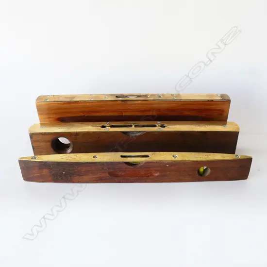 Lovatt; Rabone; and Marples 12" brass capped levels. (3)