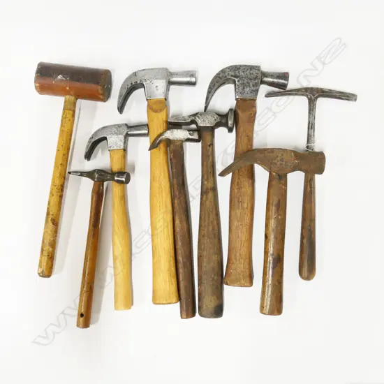 Collection of assorted hammers and mallet (9)