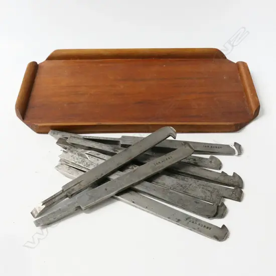 Tray of plough plane blades