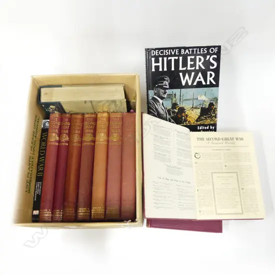 9 volume set 'The Second Great War', A Standard History. Edited by Sir John Hammerton. Plus other war books.