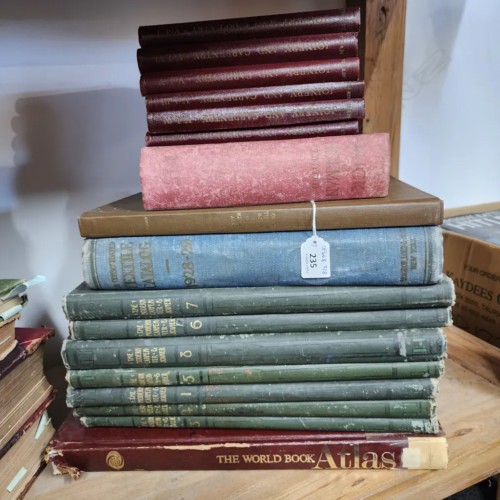 Box of books including six volumes 'Joinery and Carpentry' and seven volumes 'The Modern Carpenter and Joiner and Cabinetmaker' Image 1++