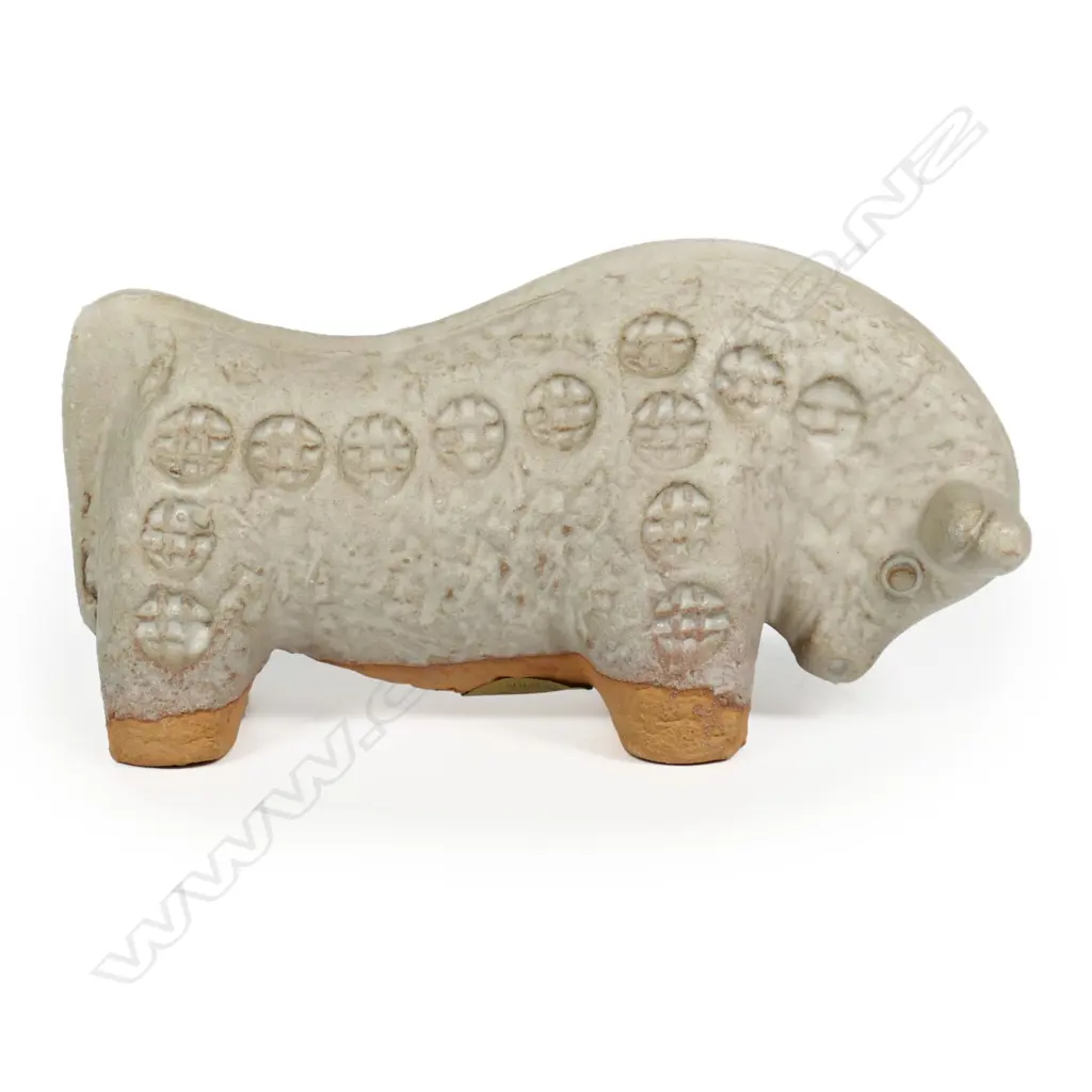 Aldo Londi (Italian) Bitossi Bull Figurine. H.90 x 160mm Image 1++
