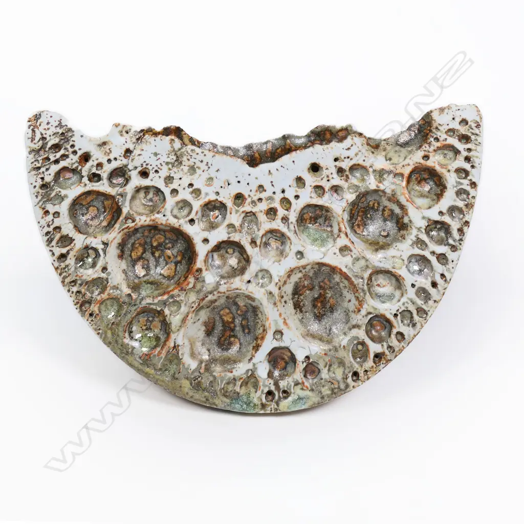 Alan Wallwork (UK 1931-2019)  'slice' pottery vase 175 x 125mm Incised AW to base. Alan Wallwork ‘explored forms in nature and the landscape Image 1++