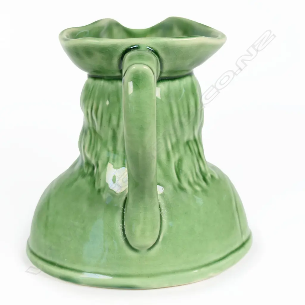 Crown Lynn Toby Jug. Green glaze Image 1++