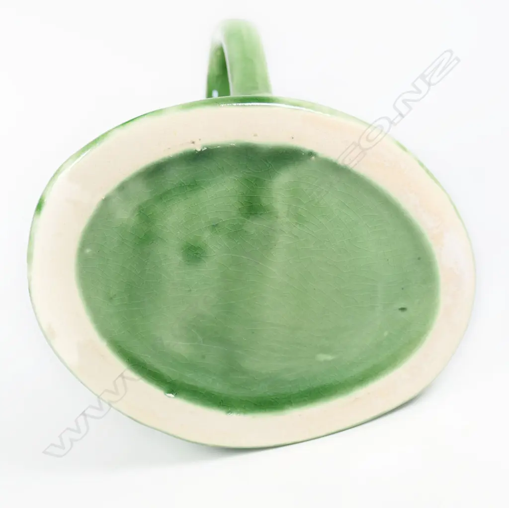 Crown Lynn Toby Jug. Green glaze Image 1++