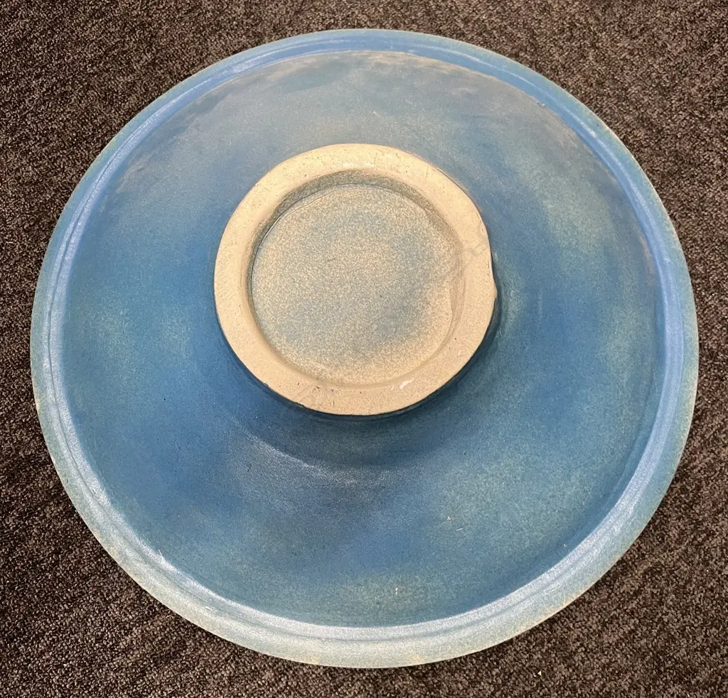 Do NOT Sell RTV.....ROY COWAN (1918-2006) LGE ART POTTERY PLATTER HEKE STREET NGAIO Dia.540mm. Image 1++