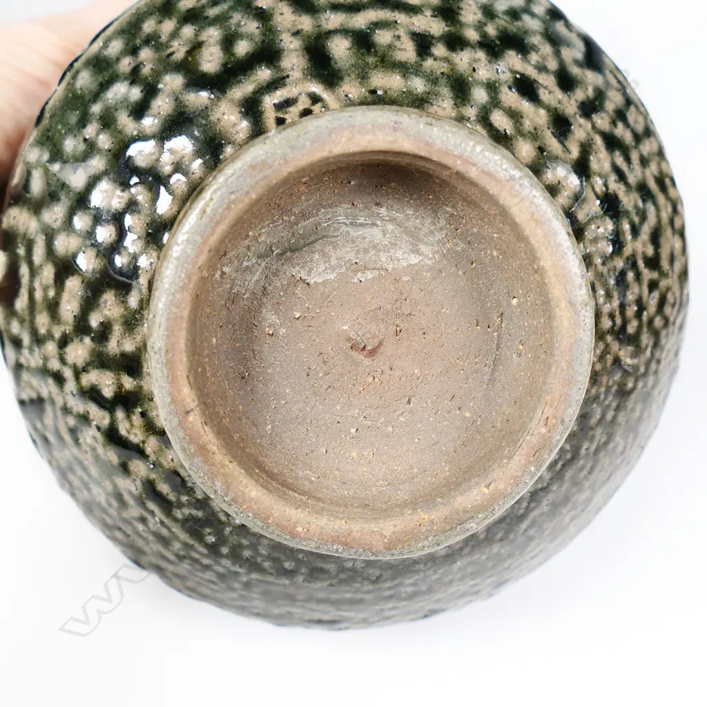 Early Mirek Smisek Salt Glazed Bowl. Cut sides pedestal base. Dia.165mm. H.122mm. Image 1++