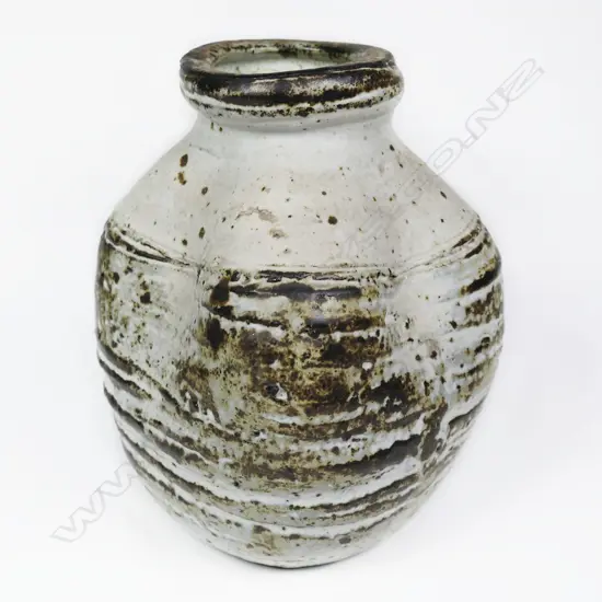 Len Castle Ribbed Vase. 1970s. H.203mm