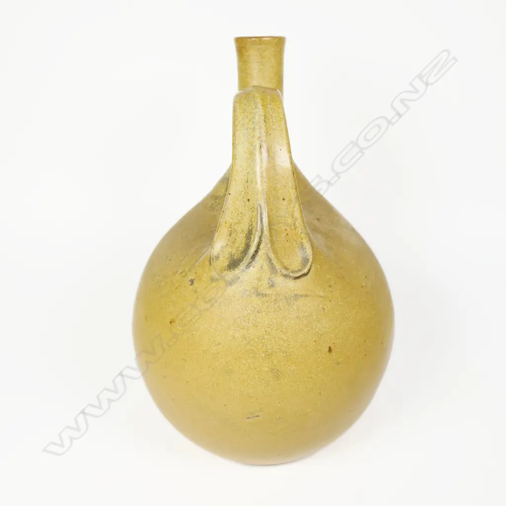 Len Castle Ceremonial Pourer Flask. Tan glaze. Small repair. H.220mm Image 1++